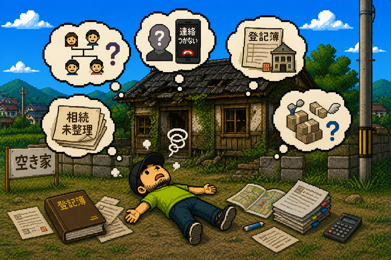 相続未整理の空き家を買いたい人が相続や登記、所有者への連絡に悩む様子